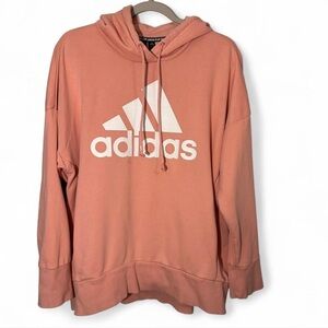 Adidas XL Pink Hoodie with White Badge of Sport Logo